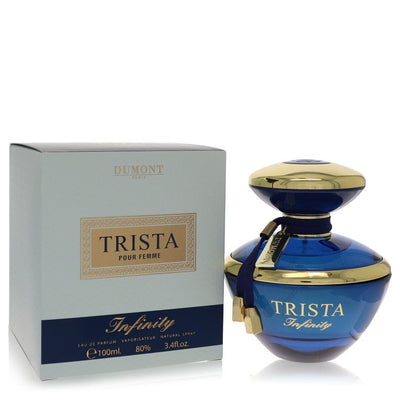 Dumont Trista Infinity perfume bottle for women by Dumont Paris — Alluring floral woody oriental fragrance with bergamot, pink pepper, lemon, rose, jasmine, peony, cedar wood, sandalwood, vanilla, and musk notes