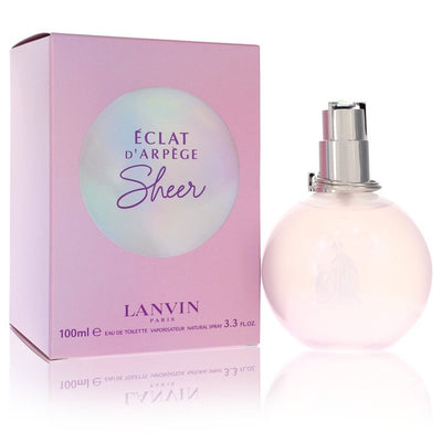Lanvin Éclat d'Arpège Sheer Eau de Toilette bottle — fresh floral woody musk women's perfume with lotus leaf, mandarin, dragon fruit, peony, water jasmine, white musk, and cedar notes.