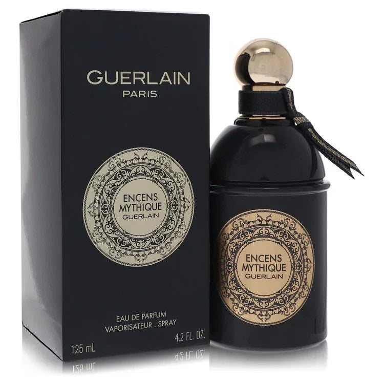 Guerlain Encens Mythique perfume bottle and packaging on a white background