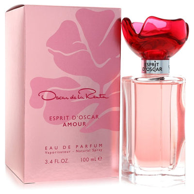 Esprit d'Oscar Amour perfume bottle for women by Oscar De La Renta — Floral fresh musky fragrance with citrus accords, sparkling fruity notes, rose, jasmine, soft white florals, musk, amber, and creamy woods notes