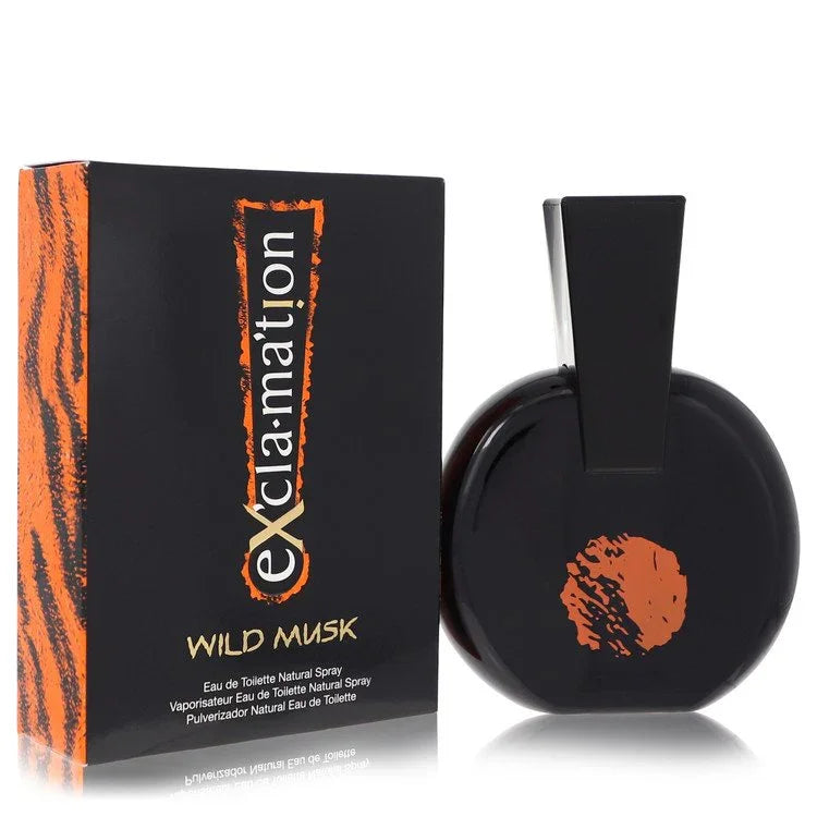 Exclamation Wild Musk perfume bottle and packaging on a white background