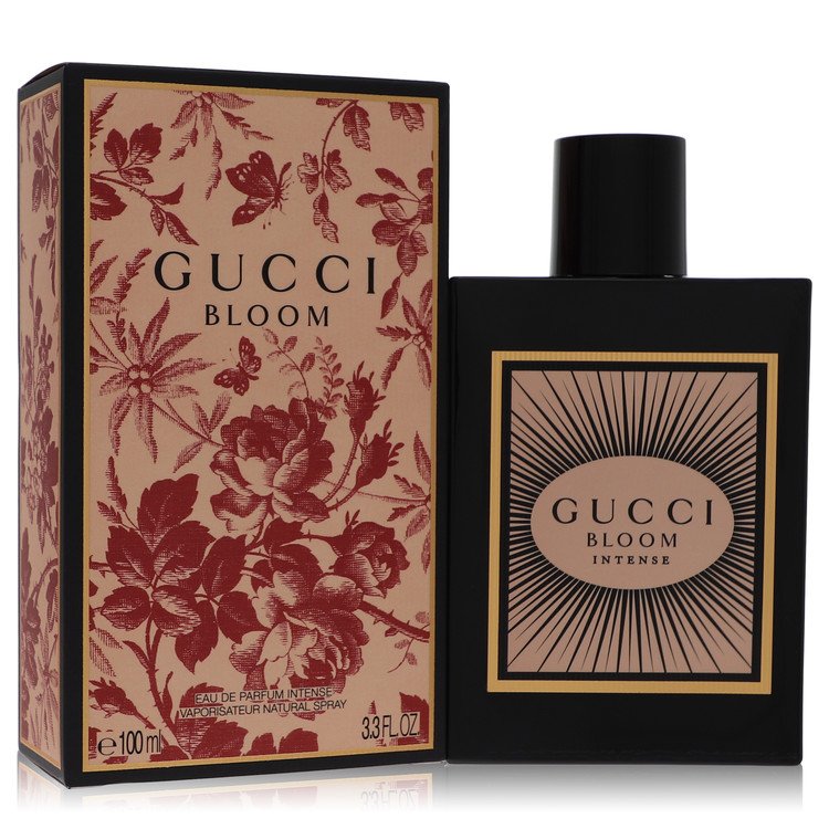 Gucci Bloom perfume bottle and packaging on a white background
