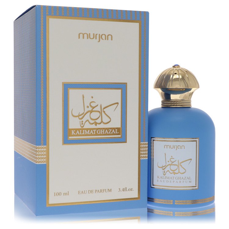 Murjan Kalimat Ghazal perfume bottle and packaging on a white background