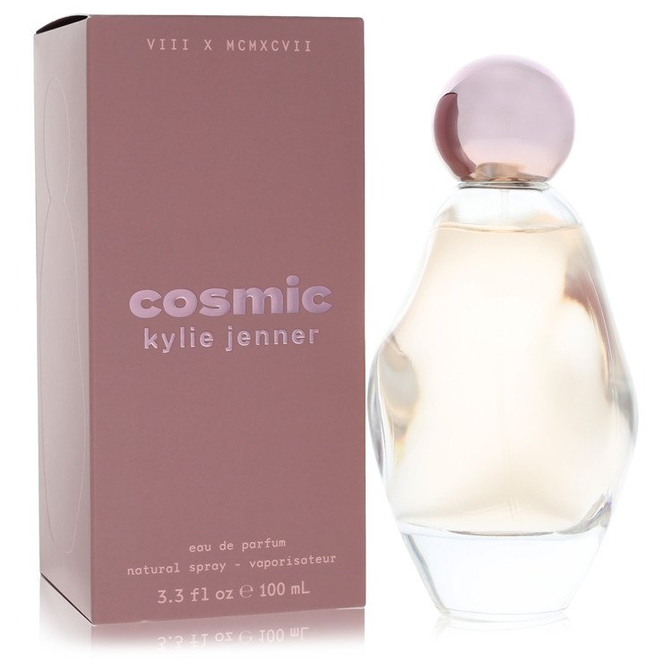 Kylie Jenner Cosmic perfume bottle and packaging on a white background