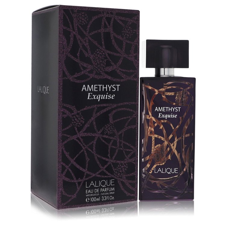 Lalique Amethyst Exquise Perfume bottle — fruity sweet floral fragrance with blackberry, black currant, heliotrope, raspberry, Bulgarian rose, orchid, benzoin, gardenia, sandalwood and vanilla