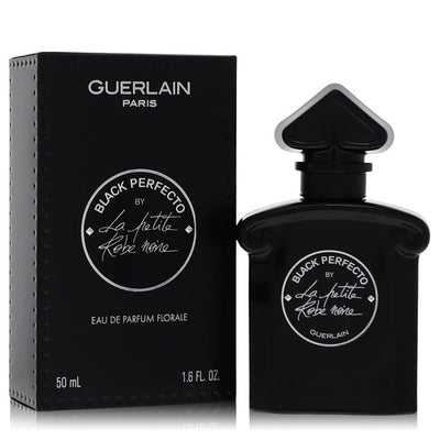 La Petite Robe Noire Black Perfecto perfume bottle with sour cherry, almond, black tea, rose, leather, black musk, and patchouli