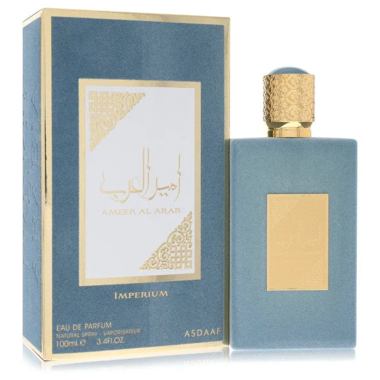 Perfume bottle and packaging of 'Imperium' by ASDAAF on a white background