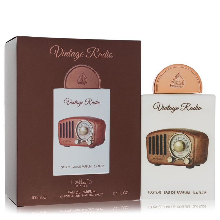 Lattaafa Pride Vintage Radio perfume bottle and packaging on a white background