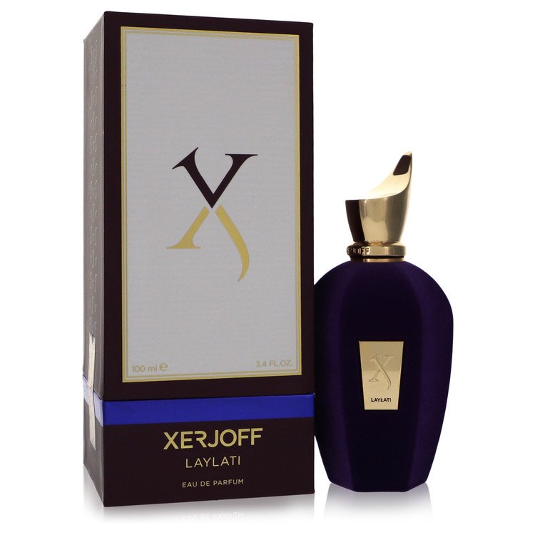 Xerjoff Laylati Eau de Parfum bottle — woody oriental fragrance with green notes, cedarwood, patchouli, tobacco, musk, and vanilla
