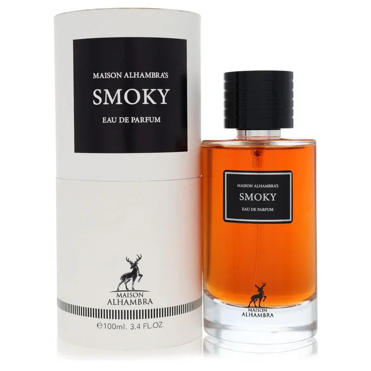 Maison Alhambra Smoky Eau de Parfum bottle and packaging on a white background