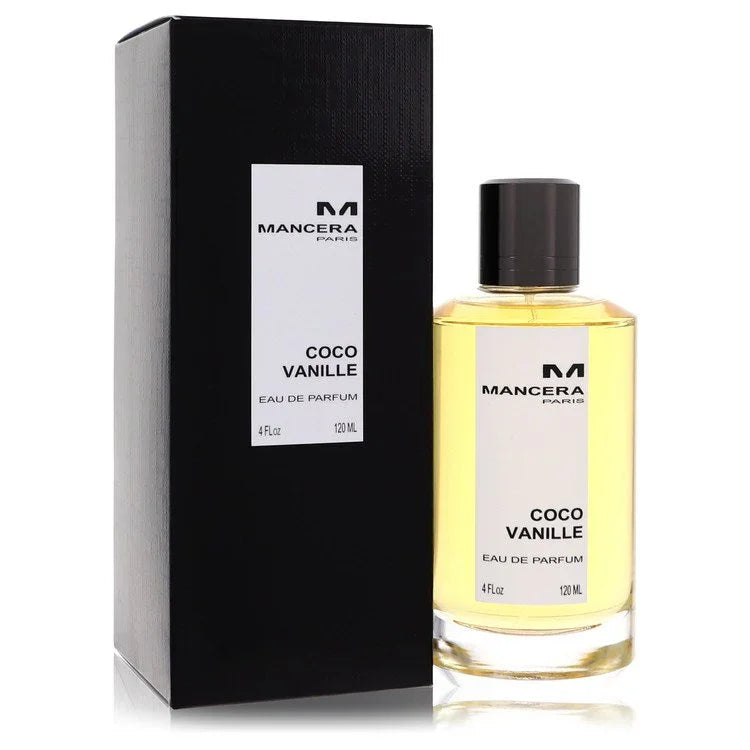 Mancera Coco Vanille perfume bottle and packaging on a white background