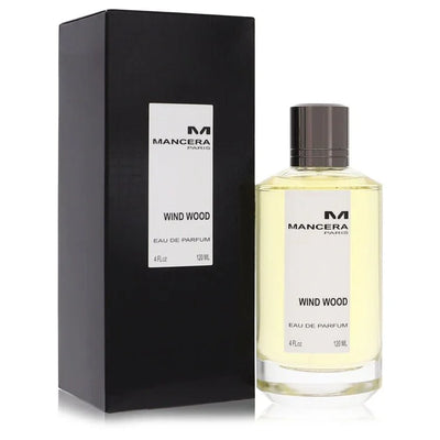 Mancera Wind Wood perfume bottle and packaging on a white background