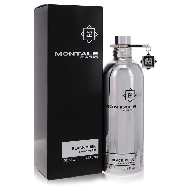Montale Black Musk perfume bottle and packaging on a white background