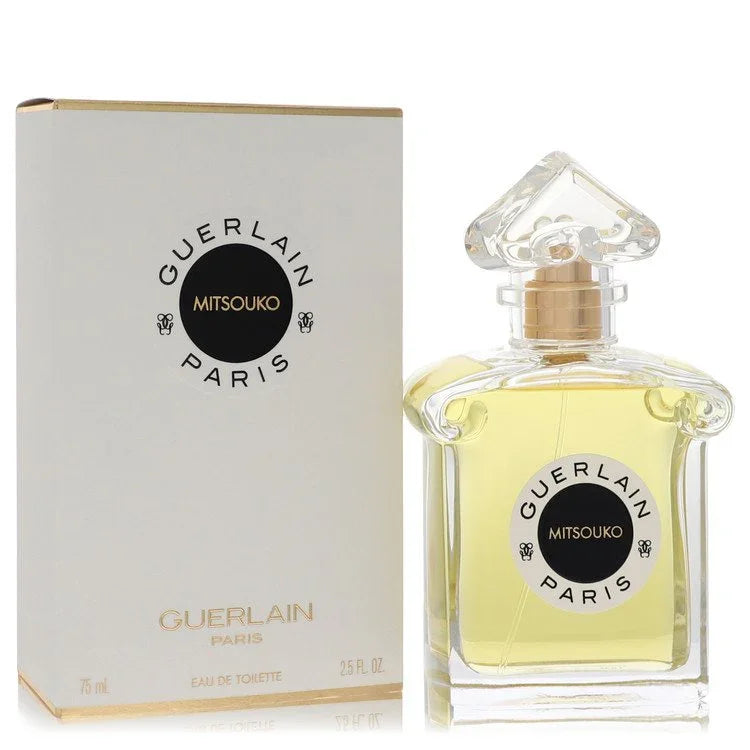Guerlain Mitsouko Perfume classic luxury bottle showcasing its iconic artistry and rich historic design on a clean, elegant background
