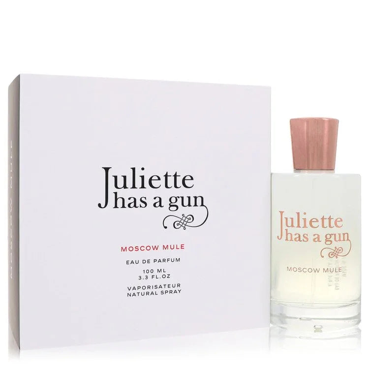 Juliette has a Gun Moscow Mule perfume bottle and packaging on a white background