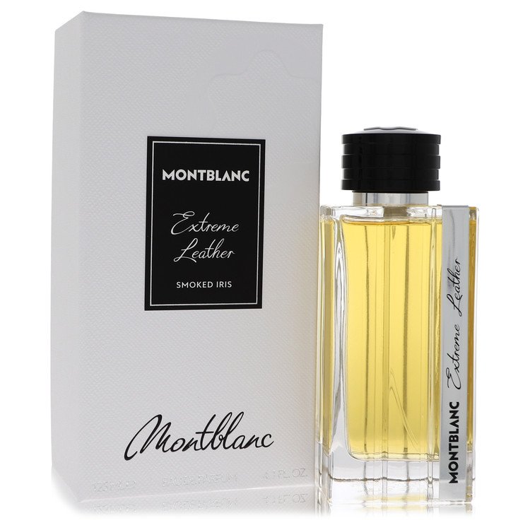 Montblanc Extreme Leather Cologne bottle — Leather Floral fragrance type with raw leather top note, elegant orris middle note, and intimate skin musk base note