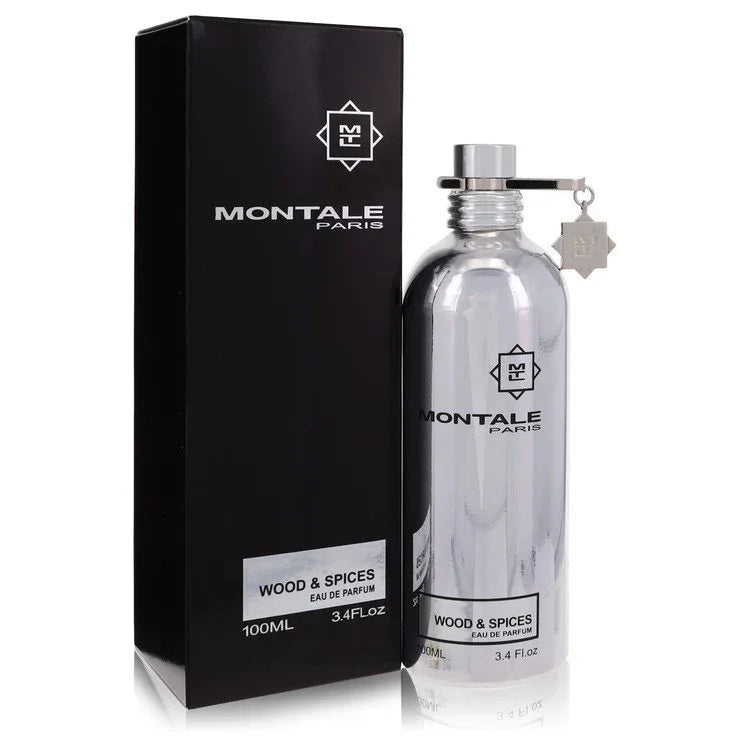 Montale Paris Wood & Spices perfume bottle and packaging on a white background
