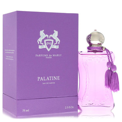 Palatine perfume bottle for women by Parfums De Marly — Regal oriental floral fragrance with bergamot, orange blossom, rose, jasmine, iris, sandalwood, ambergris, and musk notes