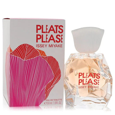 Issey Miyake Pleats Please Eau de Toilette white flower cap bottle — floral fruity EDT with nashi, peony, sweet pea and vanilla absolute
