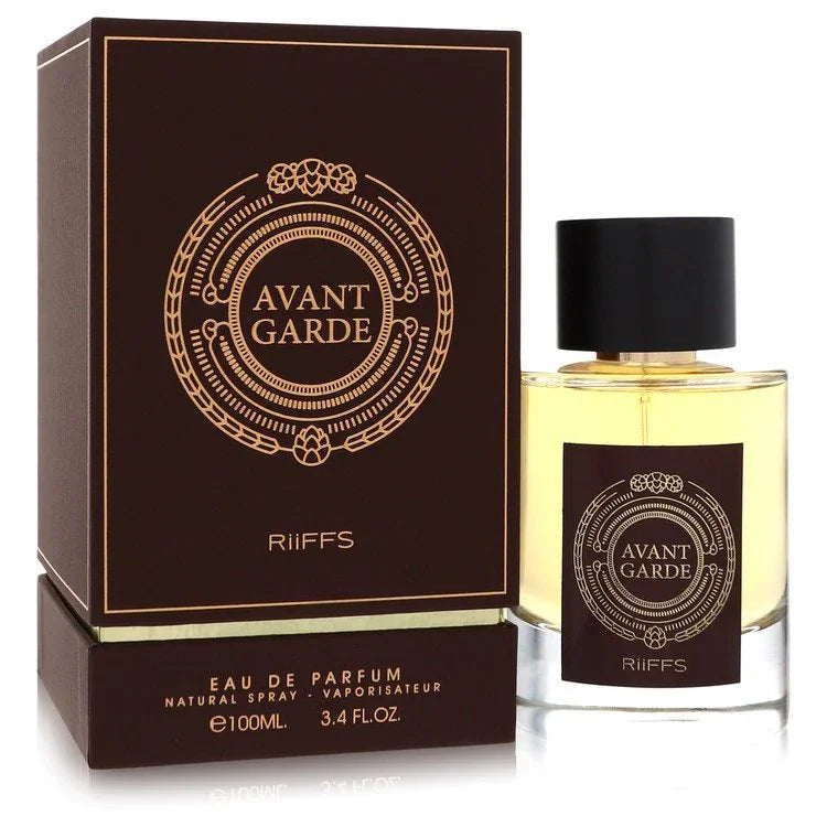 Riiffs Avant Garde Cologne bottle — Woody Floral men fragrance with cardamom, neroli, black pepper, carrot seeds, geranium, violet, mate, cedar, sandalwood, amber, and patchouli