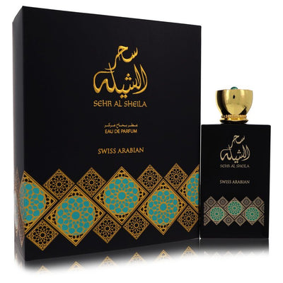 Swiss Arabian Sehr Al Sheila bottle — Oriental floral perfume with bergamot, rose, jasmine, and amber notes