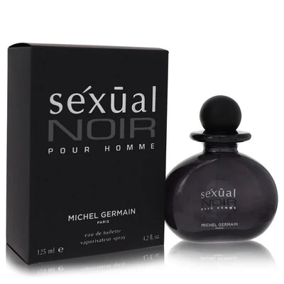 Perfume bottle and packaging of 'Sexual Noir' by Michel Germain on a white background