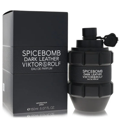Spicebomb Dark Leather Viktor & Rolf perfume bottle and packaging on a white background