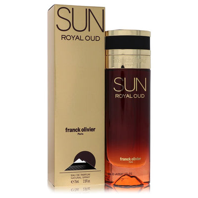 Franck Olivier Sun Royal Oud Eau de Parfum bottle - unisex woody oriental fragrance with bergamot, lemon, rose, patchouli, and rare oud