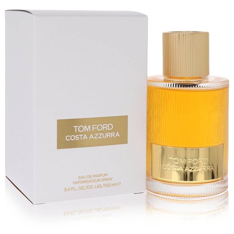 Tom Ford Costa Azzurra perfume bottle with packaging on a white background