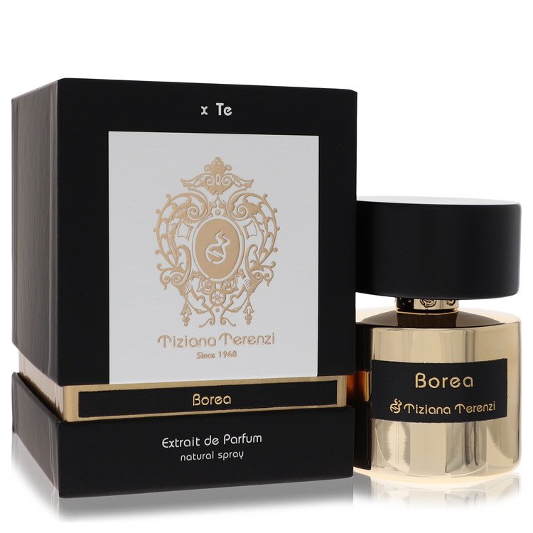 Tiziana Terenzi Borea perfume bottle — floral fruity unisex extrait de parfum with coconut, almond, pear, plum, jasmine, tuberose, freesia, vanilla, sandalwood, and musk notes