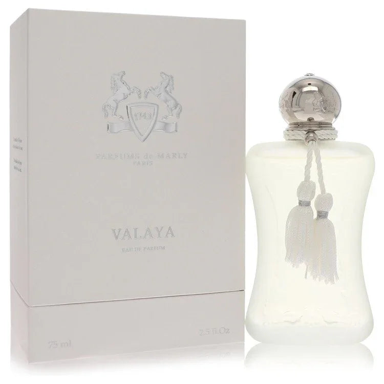 Valaya Perfume bottle — floral fruity women’s fragrance with aldehydes, white peach, bergamot, mandarin orange, orange blossom, musk and vanilla