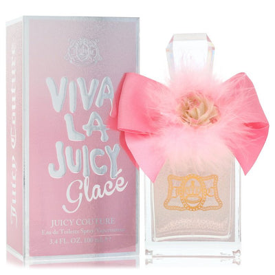 Juicy Couture Viva La Juicy Glacé Eau de Parfum bottle with pear sorbet, mandarin, jasmine, vanilla and sandalwood