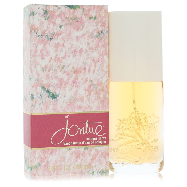 Jontue Perfume bottle — Revlon floral green woody fragrance with gardenia, chamomile, tuberose, oakmoss, musk, and vetiver.