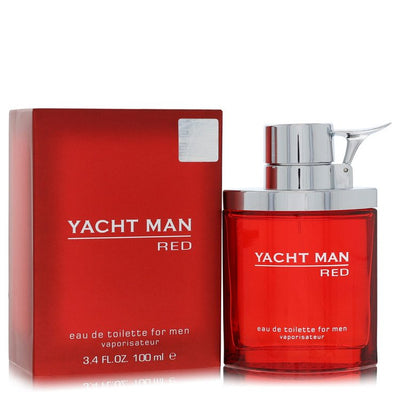 Yacht Man Red Cologne by Myrurgia bottle — fresh spicy aromatic men's fragrance with grapefruit, cardamom, black pepper, musk and sandalwood