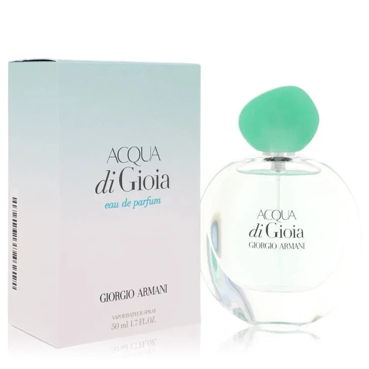 Acqua di Gioia Eau de Parfum spray for women, 50ml bottle and box, with green cap