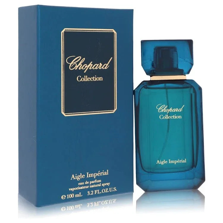 Blue Chopard Collection Aigle Impérial eau de parfum spray bottle and box for men and women