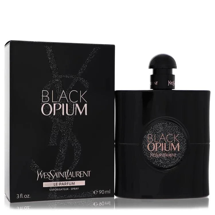 Yves Saint Laurent Black Opium Le Parfum bottle — luxury women's amber vanilla fragrance featuring unique notes of espresso, white jasmine, and quadruple vanilla