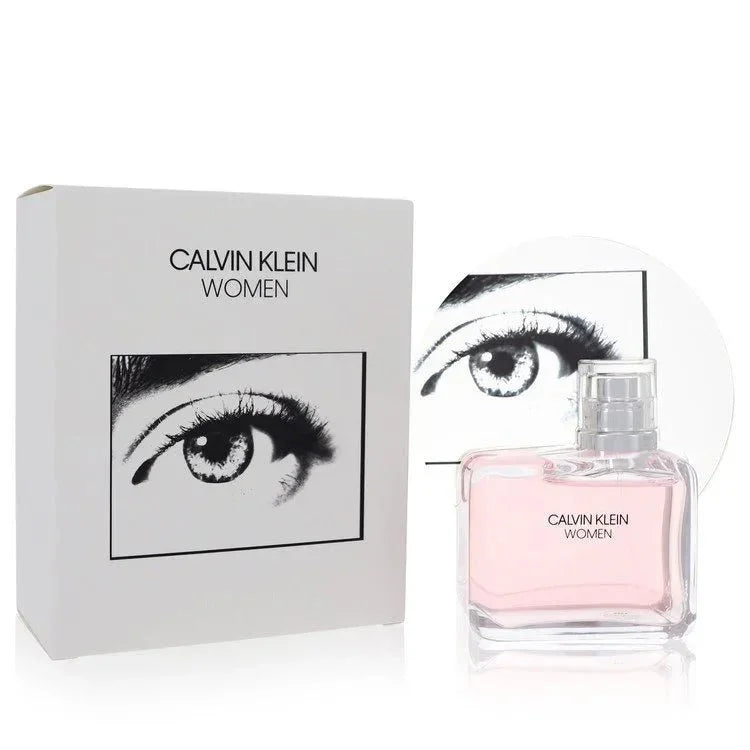 Calvin Klein Women Eau de Parfum bottle — luxury women's floral woody musk fragrance featuring refreshing notes of citrus, aromatic eucalyptus, and white florals