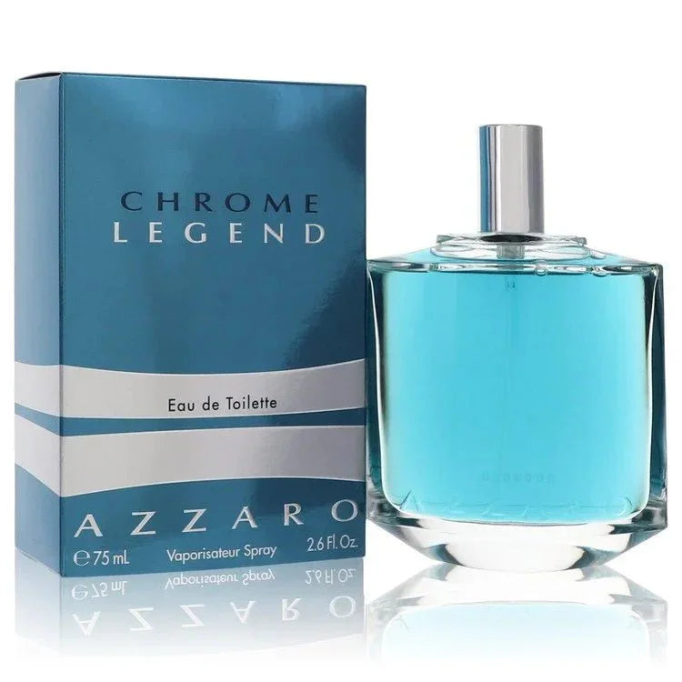 Azzaro Chrome Legend Eau de Toilette 75ml spray bottle and box, blue designer cologne