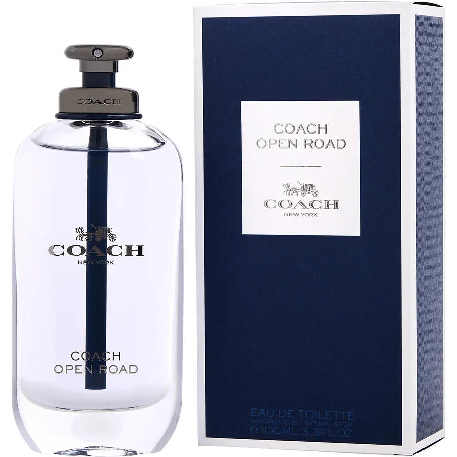 Coach Open Road Eau de Toilette spray bottle and box for men, 100ml fragrance.