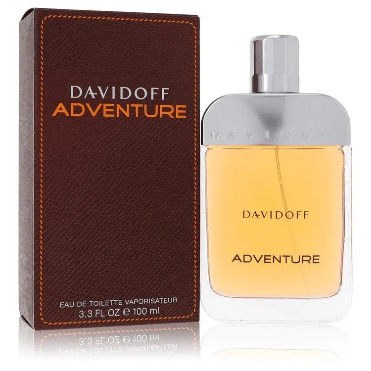 Davidoff Adventure Eau de Toilette spray bottle and box with amber fragrance
