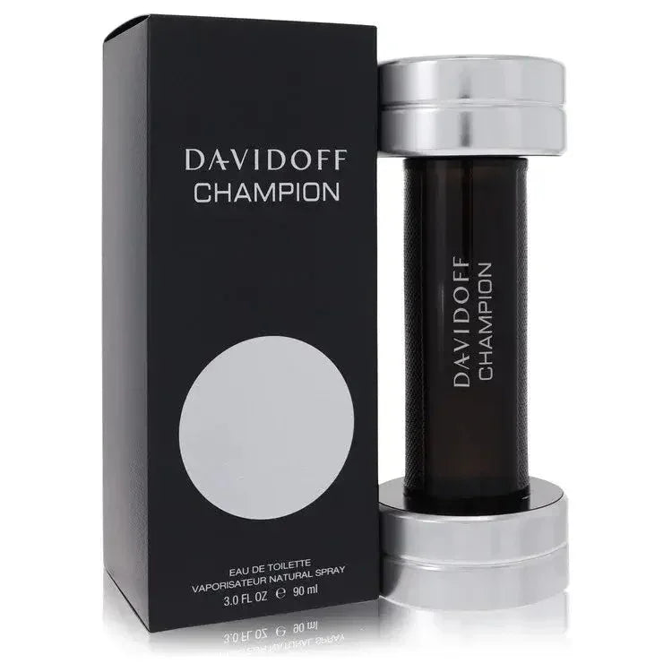 Davidoff Champion Eau de Toilette spray bottle and box, men's designer fragrance, 90ml