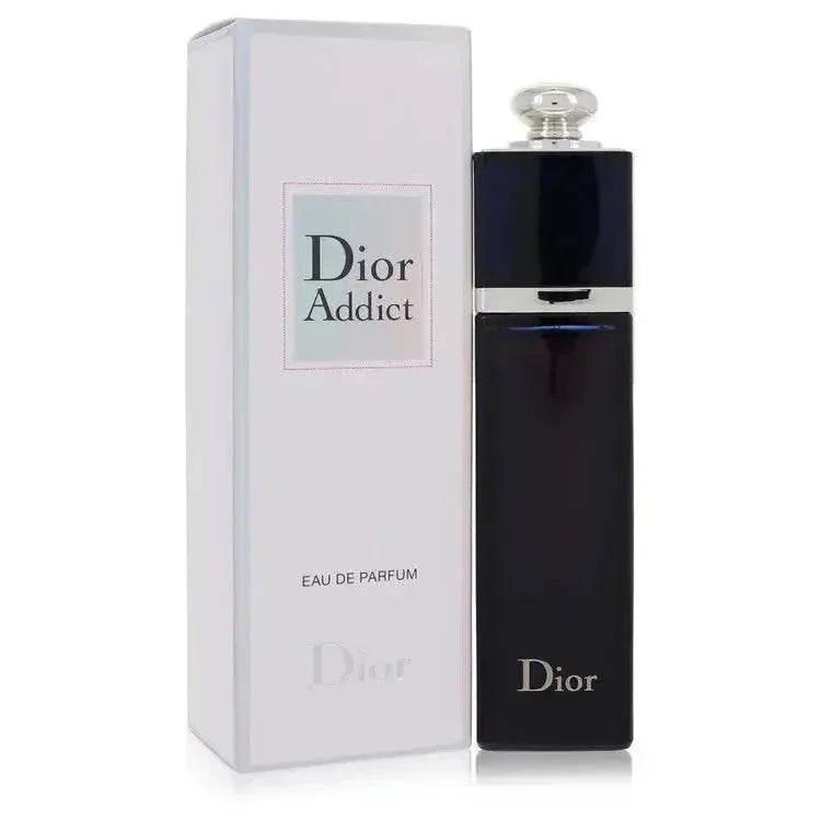 Dior Addict perfume bottle and packaging on a white background