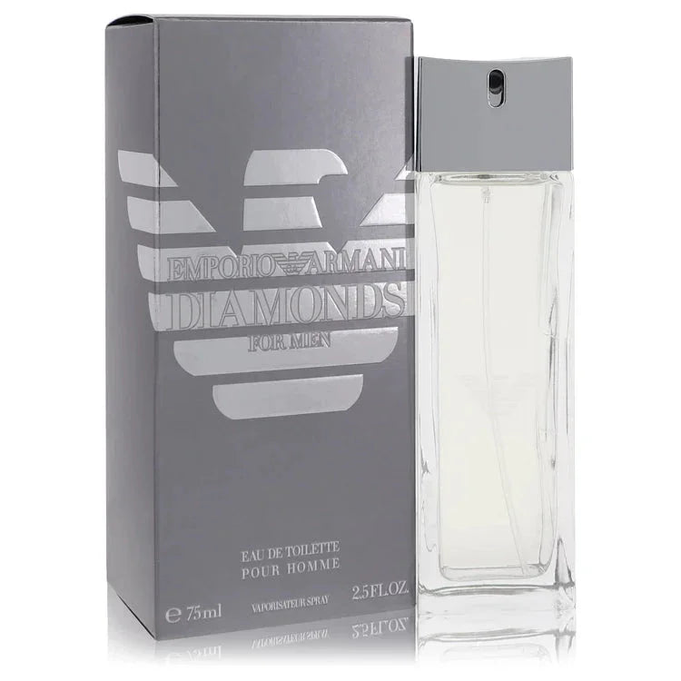 Emporio Armani Diamonds for Men Eau de Toilette spray bottle and silver box, 75ml