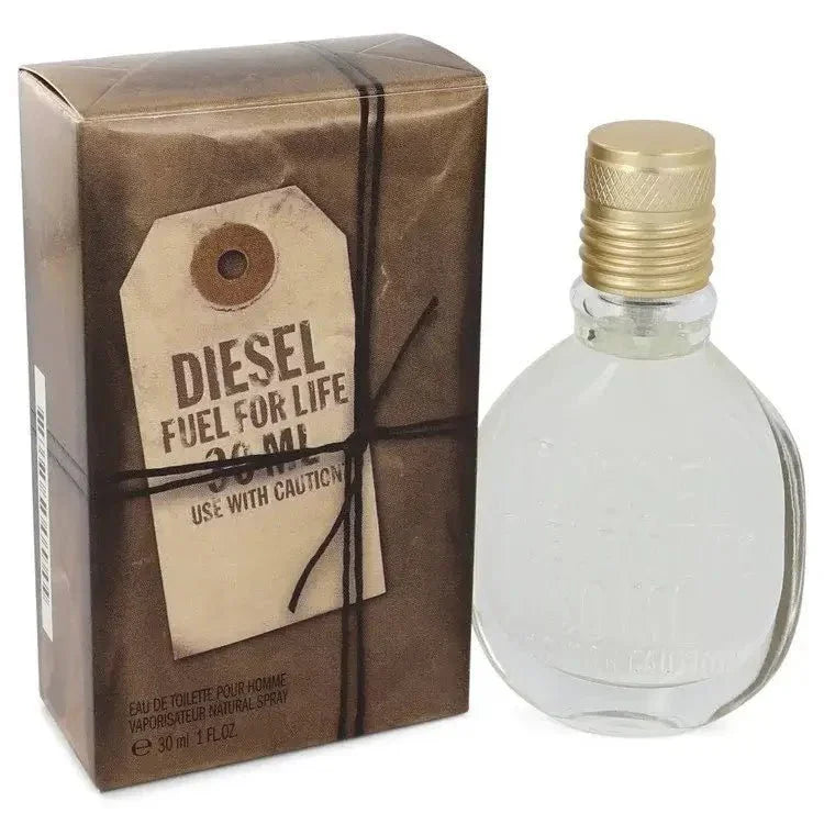 1 oz Diesel Fuel For Life Eau de Toilette bottle - men's woody aromatic cologne with raspberry, lavender, star anise, hazelnut, amber, and leather