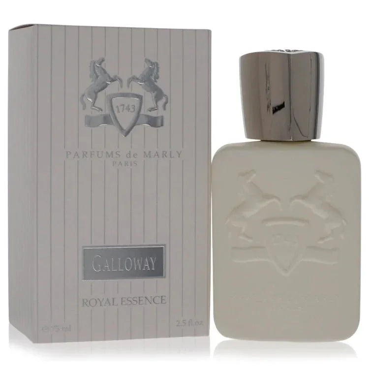 Galloway Eau de Parfum spray bottle and box, luxury designer fragrance, 2.5 fl oz