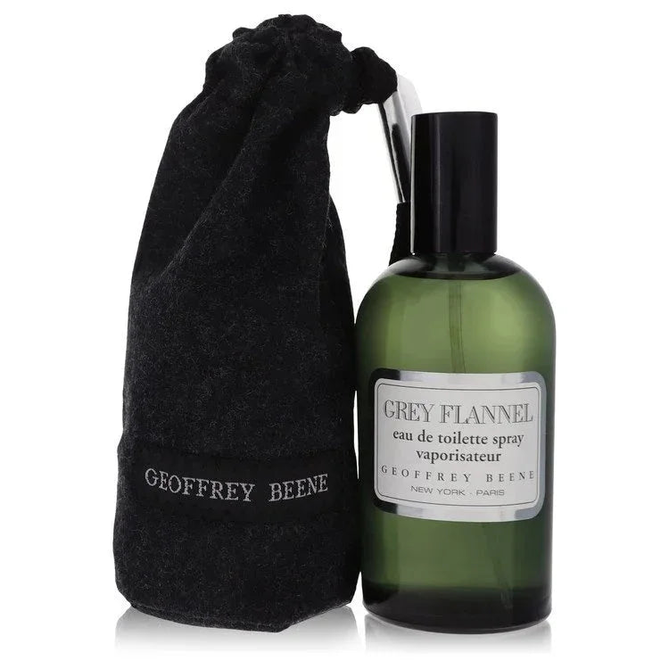 Grey Flannel eau de toilette spray bottle with black pouch for men's fragrance