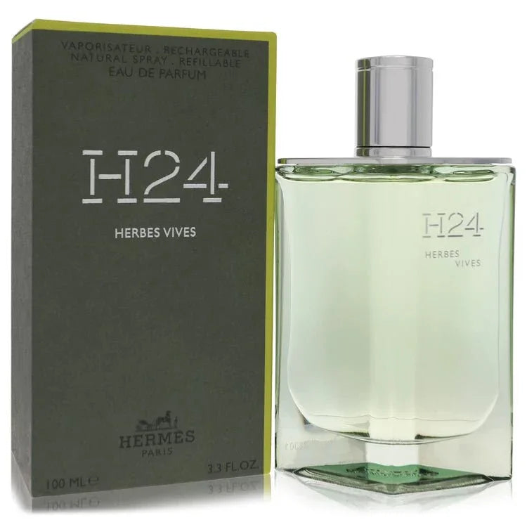 Hermès H24 Herbes Vives bottle green fresh aromatic fragrance