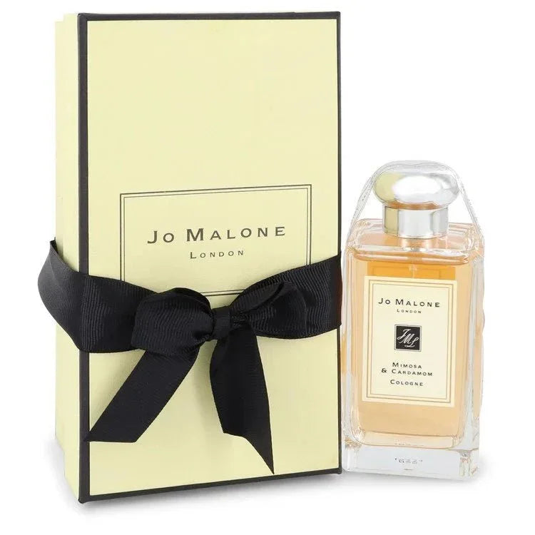 Jo Malone London Mimosa & Cardamom Cologne bottle — floral oriental fragrance with cardamom, golden mimosa, heliotrope, tonka bean and sandalwood