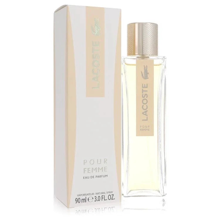 Lacoste perfume bottle and packaging on a white background
